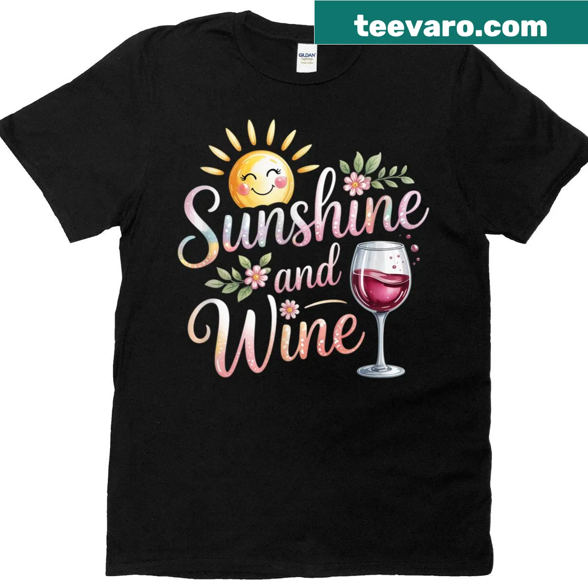Funny wine pun t-shirt for women with sunny vibe — on a men's t-shirt