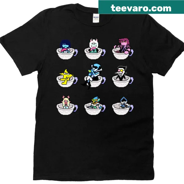 Oversized T-shirt with cute teacup illustration