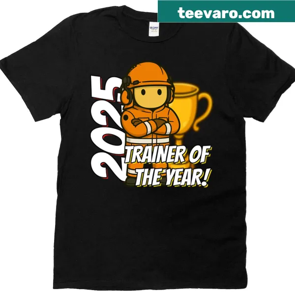 Trainer Of The Year T-shirt with bold text design