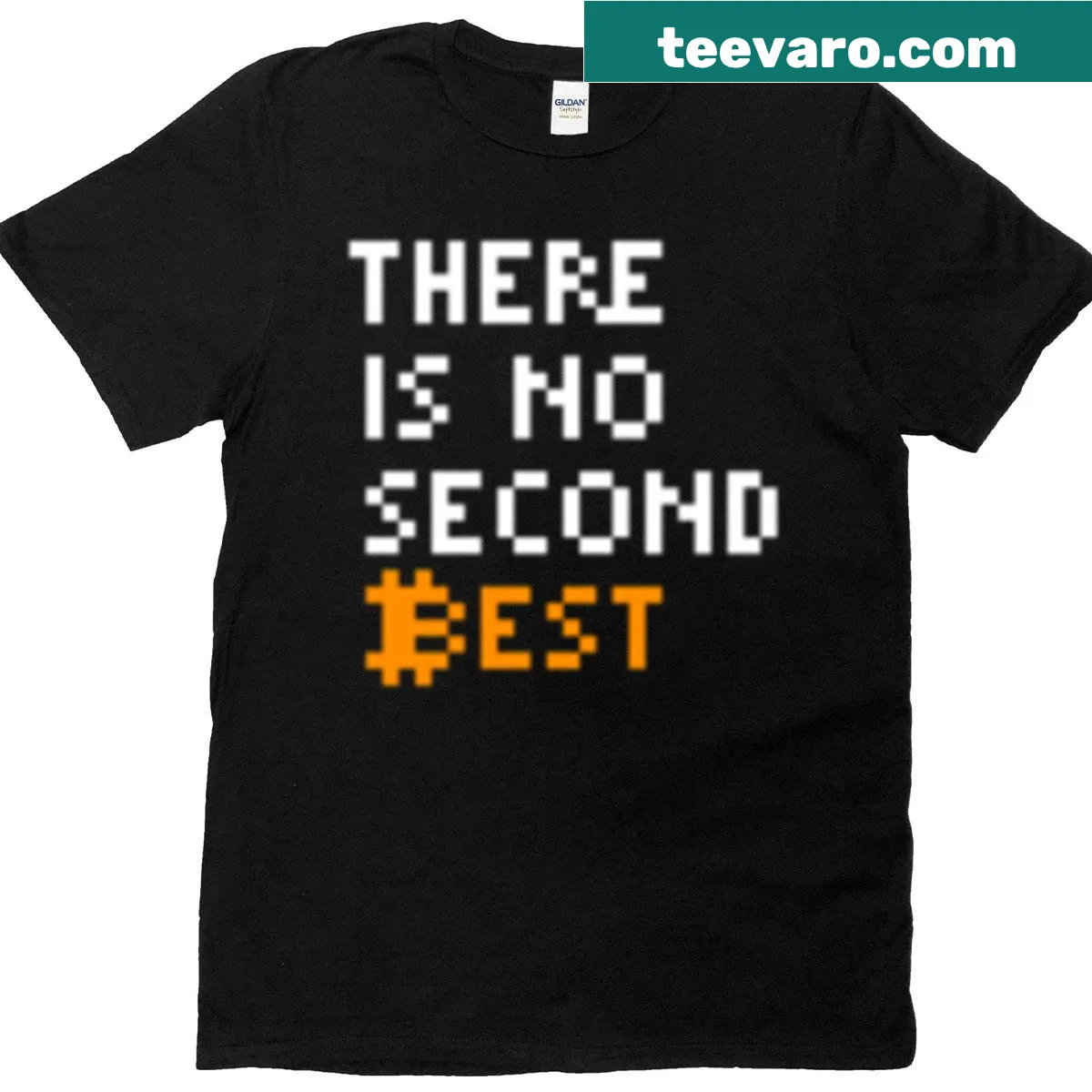Bitcoin quote t-shirt with bold inspirational text — on a men's t-shirt