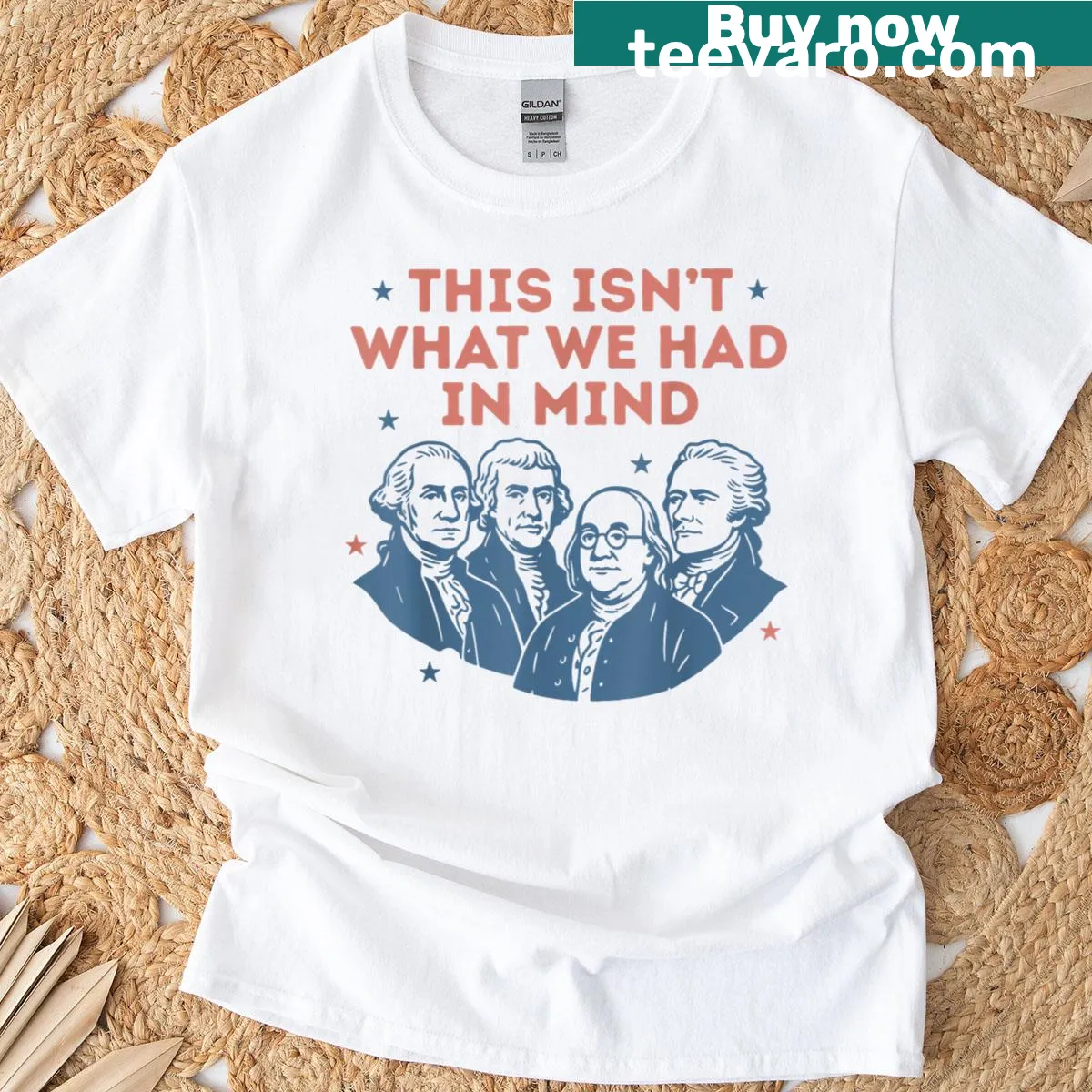 Funny liberal themed 4th of July t-shirt with a humorous slogan — on a men's t-shirt