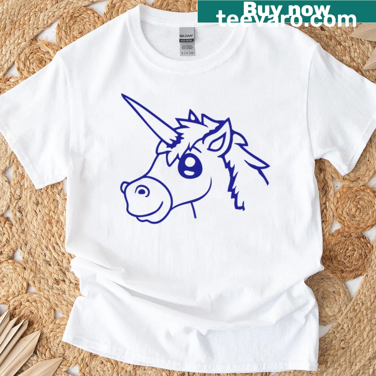 Illustration of a unicorn on a children's T-shirt — on a men's t-shirt