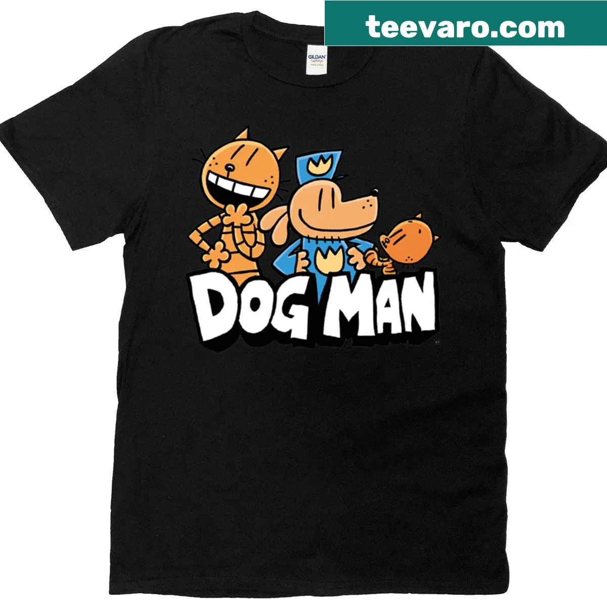 Vintage t-shirt for dog lovers with 'Dog Man' text — on a men's t-shirt