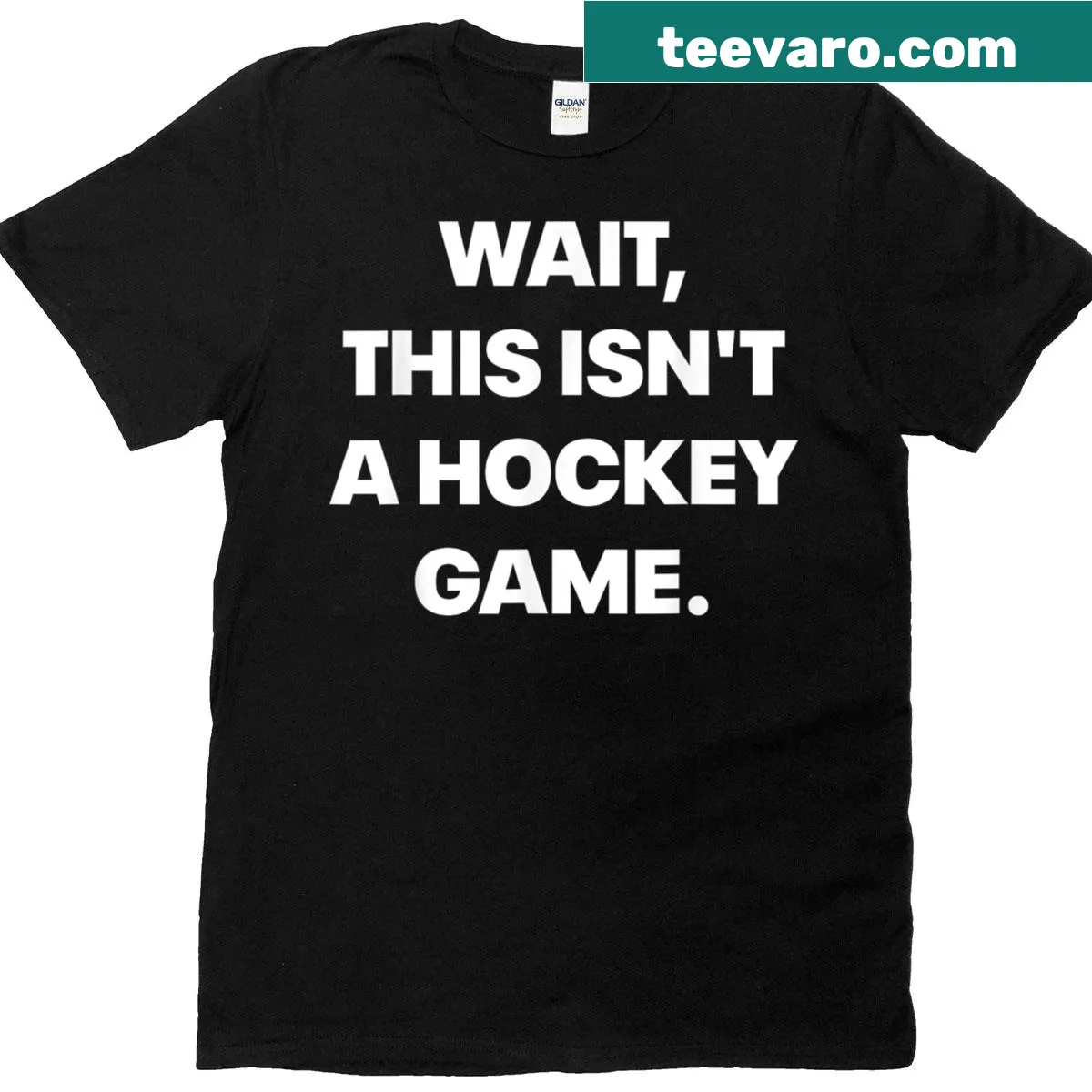 Funny hockey-themed T-shirt with the phrase about not being in a hockey game — on a men's t-shirt