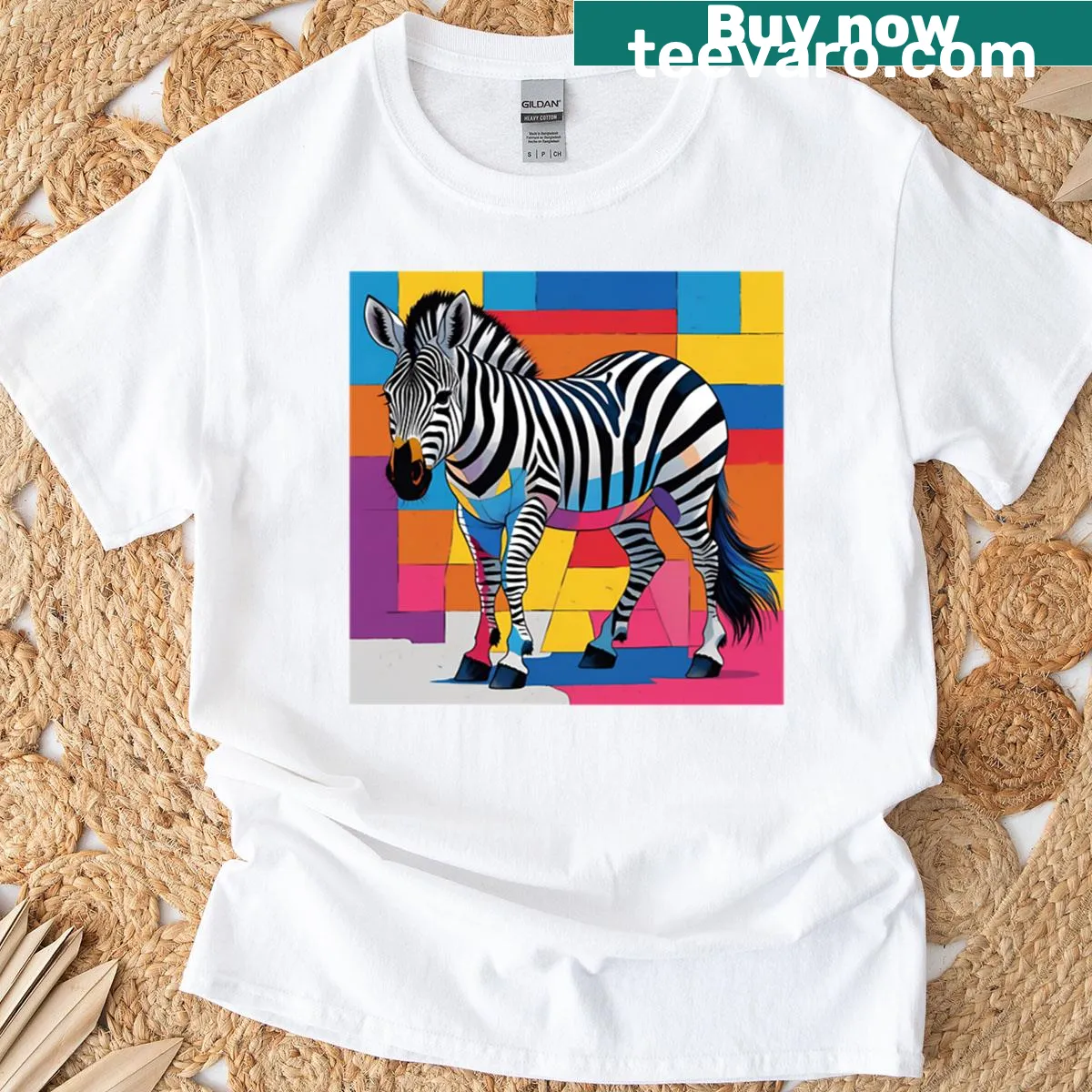 Fun T-shirt featuring playful zebras in quirky scenarios — on a men's t-shirt