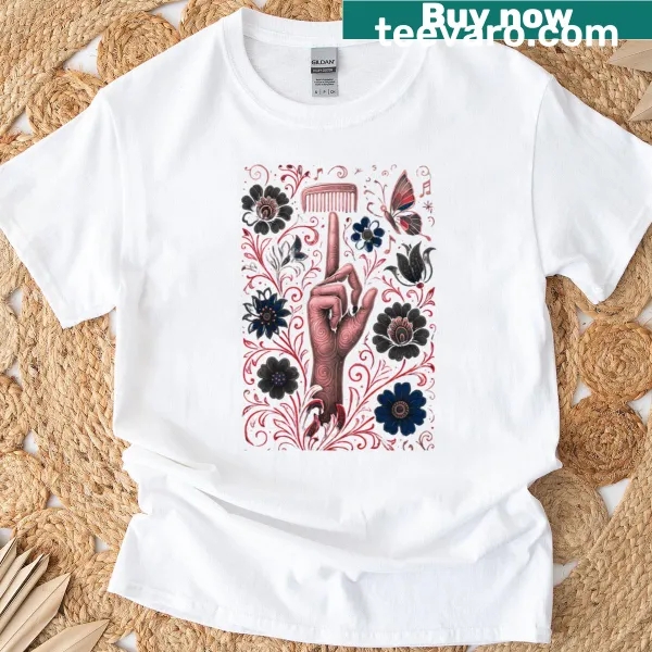 T-shirt with the phrase 'Whispers Of The Night' and an artful design