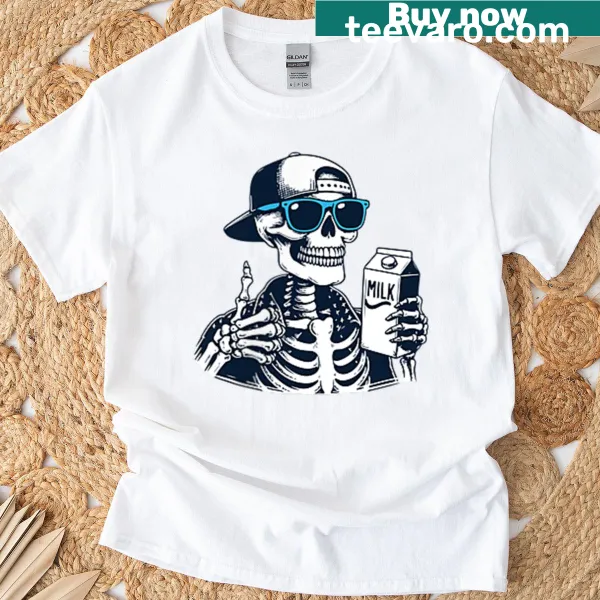 T-shirt featuring a skeleton dad with the phrase about always coming back.