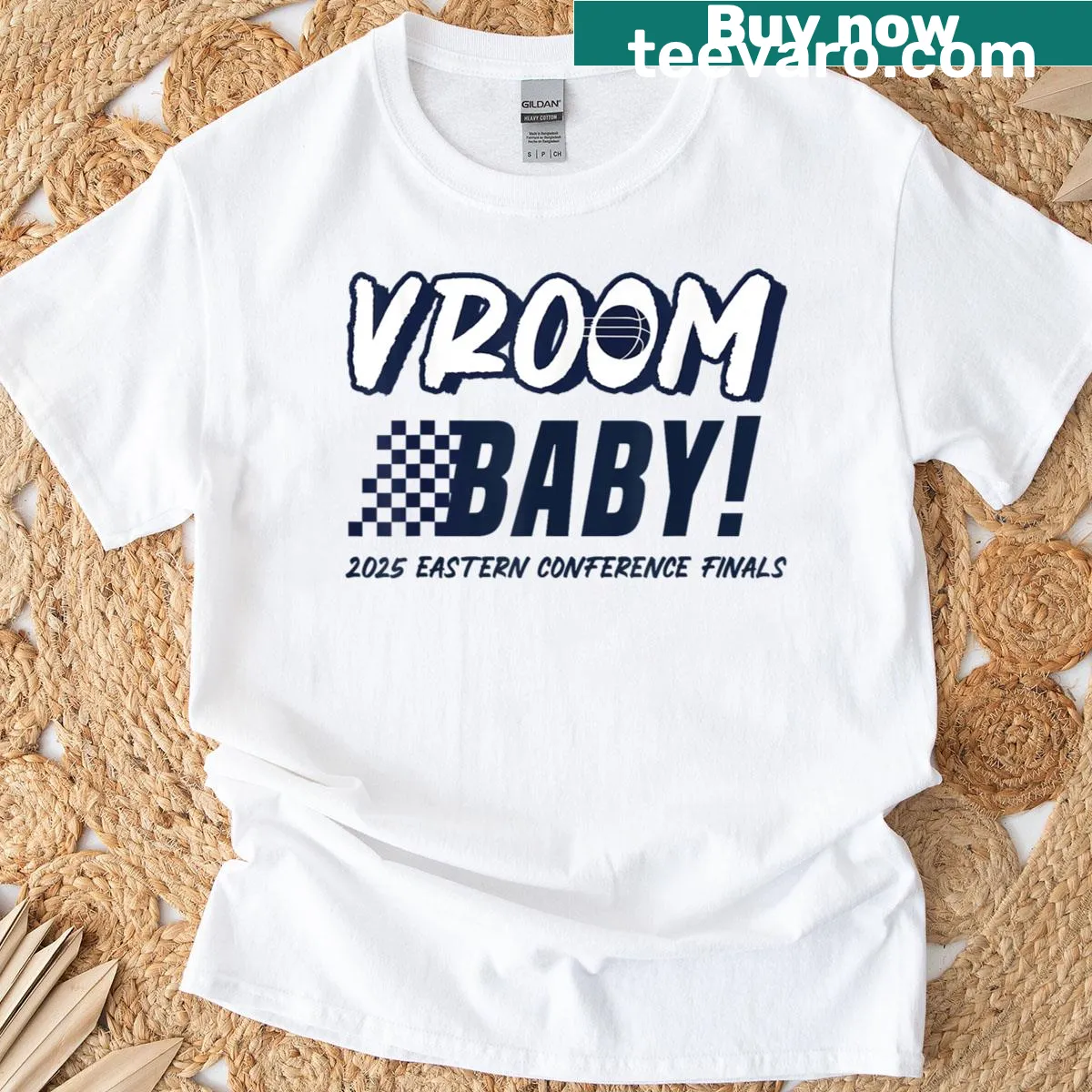 Playful Pacers playoff T-shirt with bold text and graphics — on a men's t-shirt