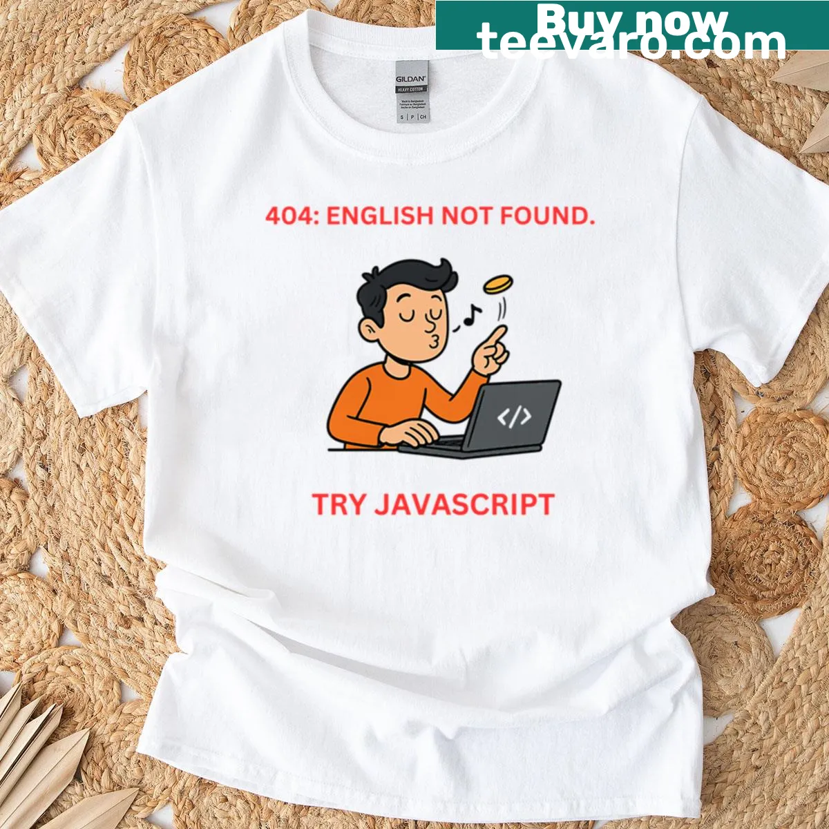 T-shirt with the humorous phrase '404 Englis Not Found' in bold text. — on a men's t-shirt