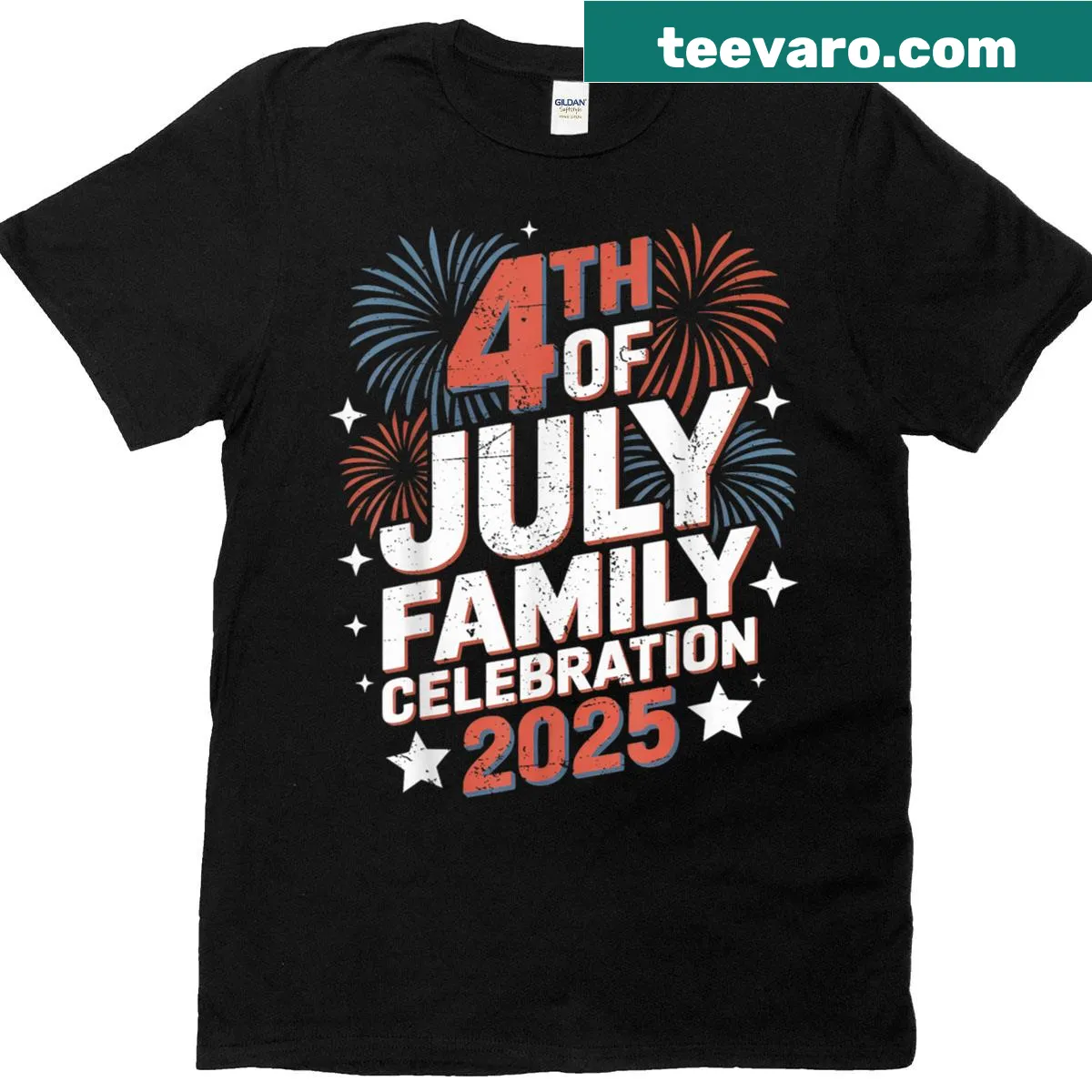 Matching family T-shirts for 4th of July celebration 2025. — on a men's t-shirt