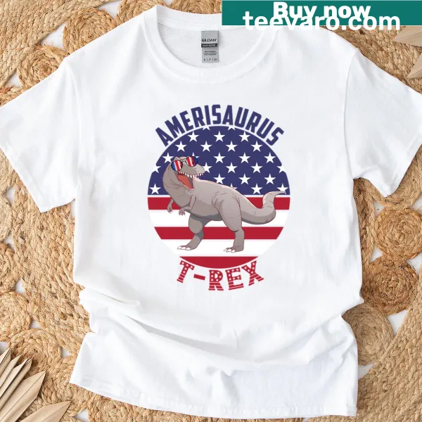 Funny cartoon Amerisaurus T-Rex T-shirt for kids