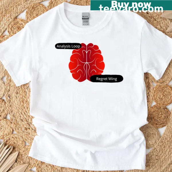 Illustration of analytical brain map on oversized T-shirt