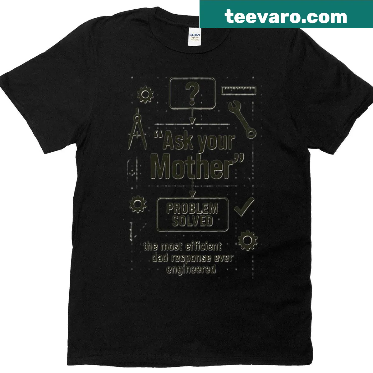 Funny oversized dad t-shirt with humorous parenting quote — on a men's t-shirt