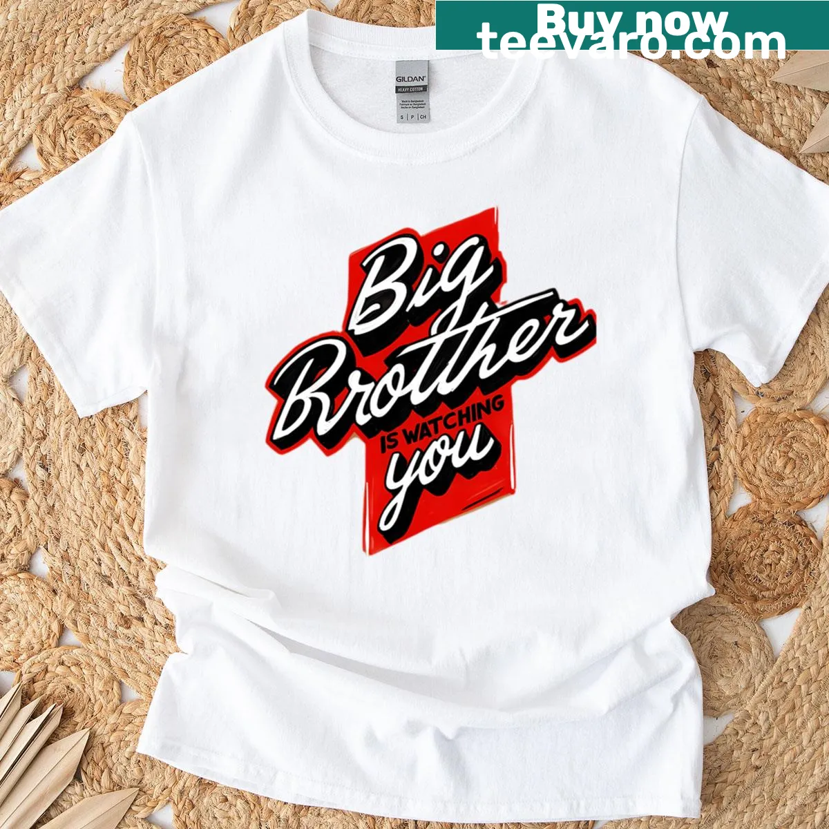 T-shirt with bold text saying 'Big Brother Is Watching You' — on a men's t-shirt