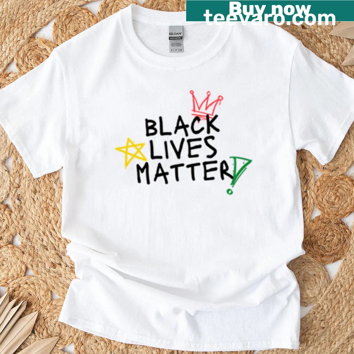 Oversized T-shirt with a bold Black Lives Matter graphic — on a men's t-shirt