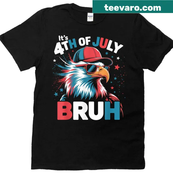 Vintage t-shirt with bald eagle cartoon and 'Bruh' text