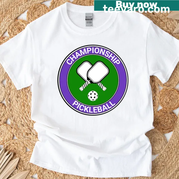 Bold Championship Pickleball t-shirt featuring exciting typography
