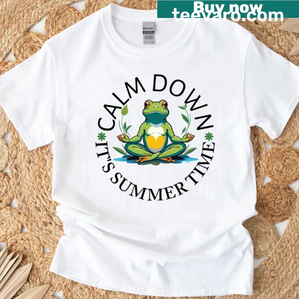 Relaxed Chill Like A Frog t-shirt featuring a simple, catchy phrase