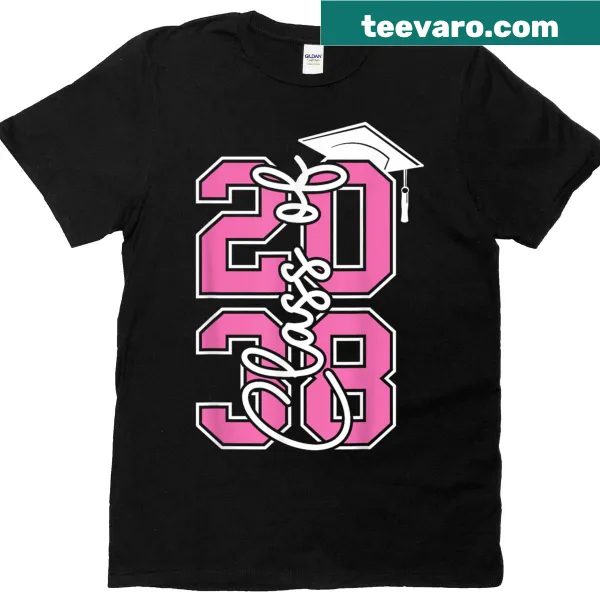 Funny kindergarten theme T-shirt for kids celebrating Class of 2038.