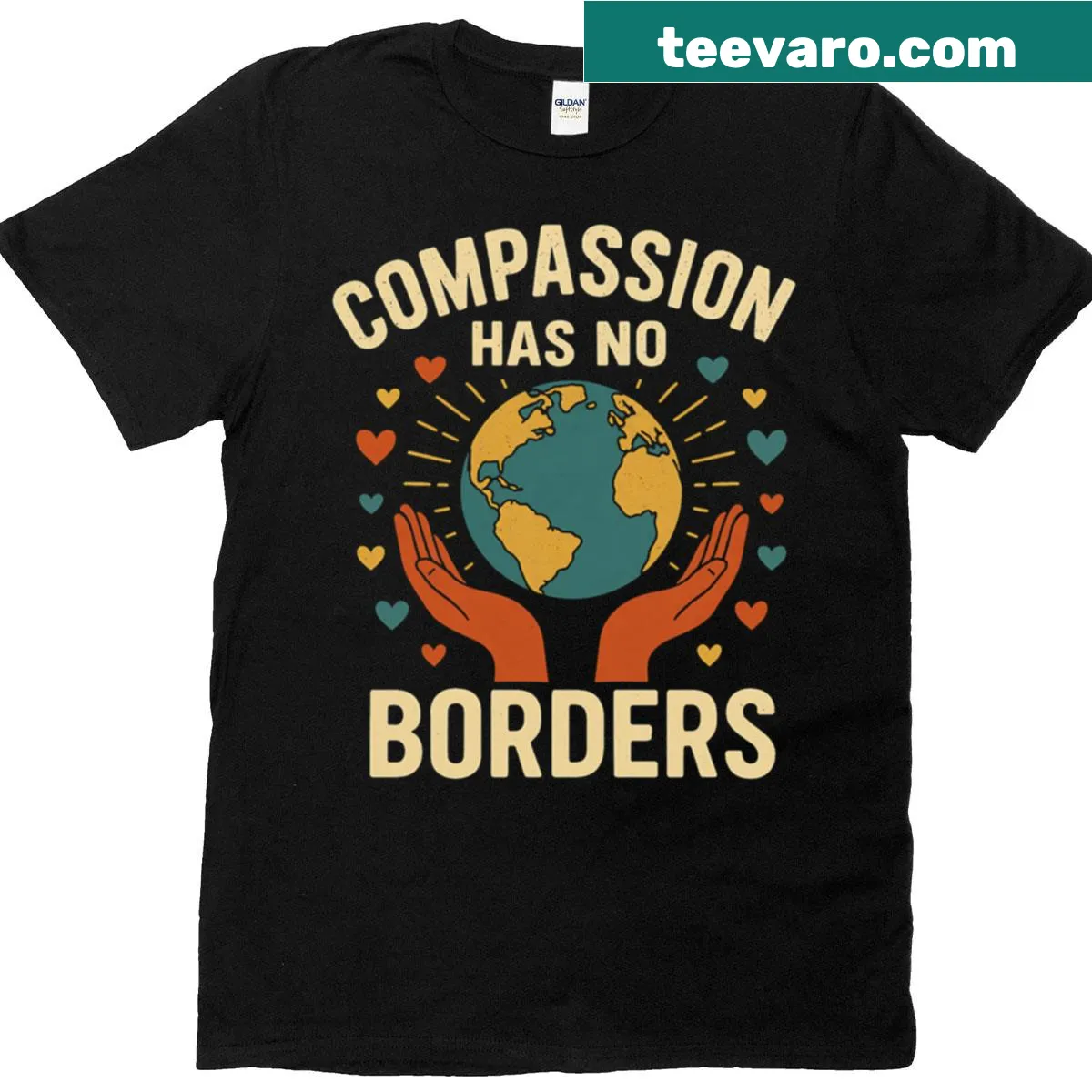 Inspirational quote t-shirt about compassion and unity. — on a men's t-shirt
