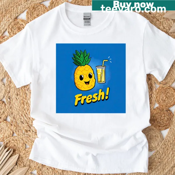 Comic panel featuring tropical punch drinks on a T-shirt