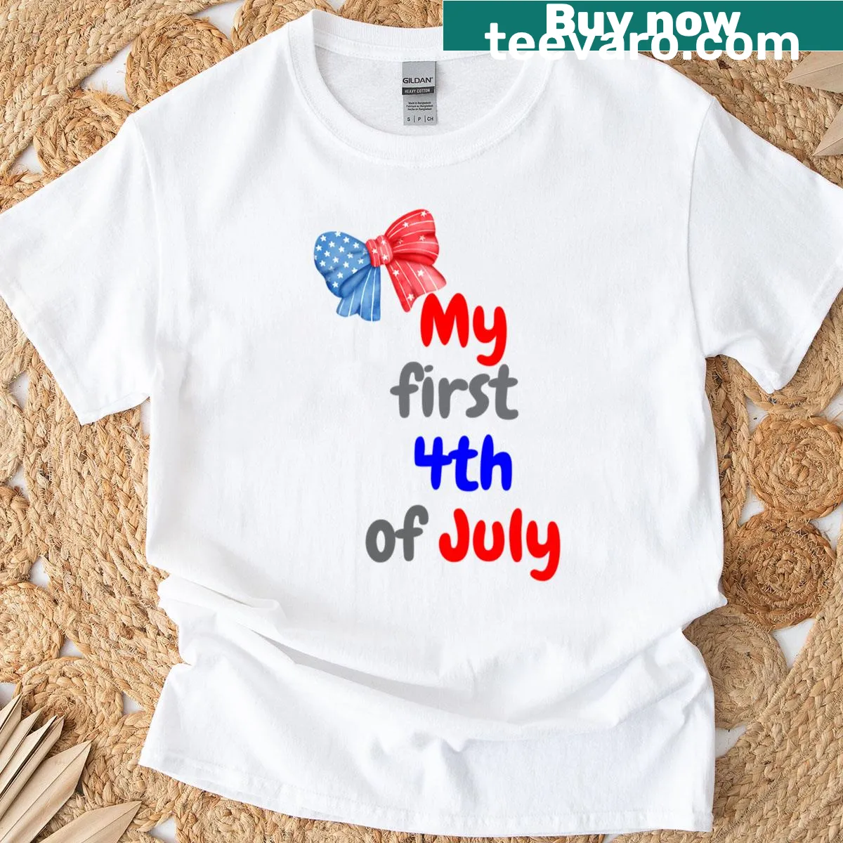Cute baby T-shirt for first 4th of July celebration — on a men's t-shirt
