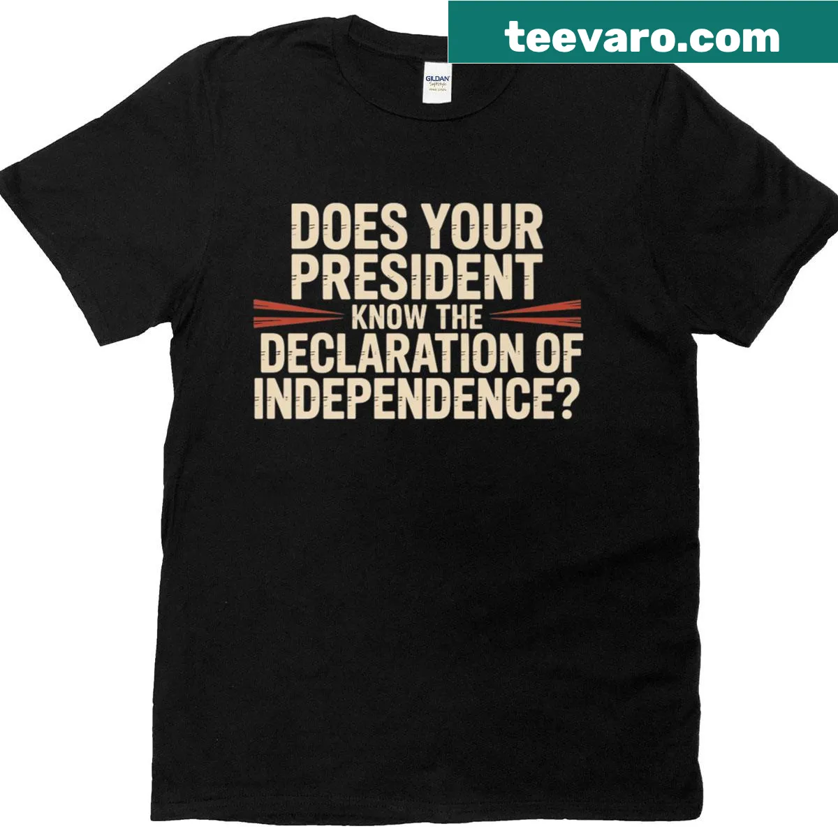 Political question on a premium t-shirt about the Declaration of Independence. — on a men's t-shirt