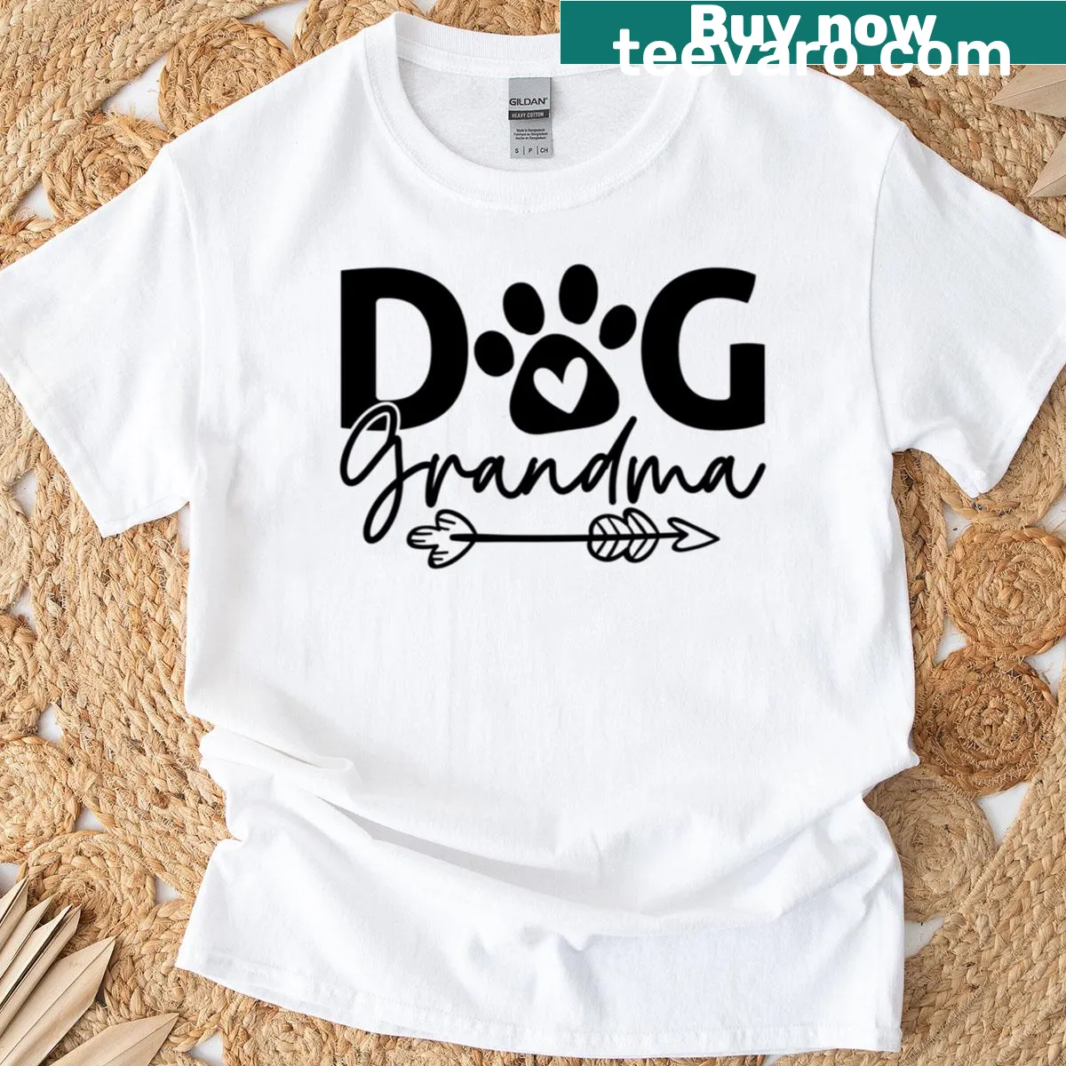 Cute Dog Grandma t-shirt with playful dog illustrations and text — on a men's t-shirt