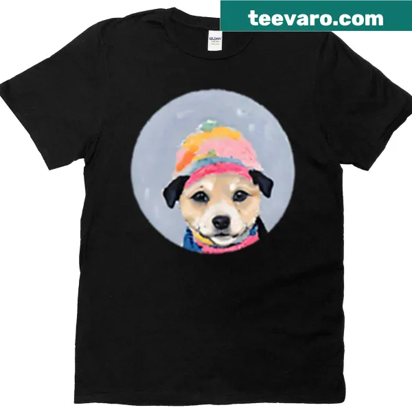 Illustration of a dog wearing a hat with humorous text