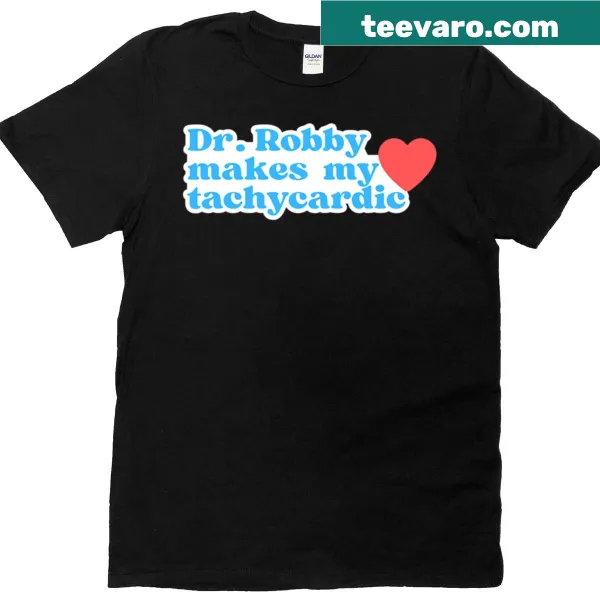 Illustration of a Pitt bull named Dr. Robby on a playful T-shirt