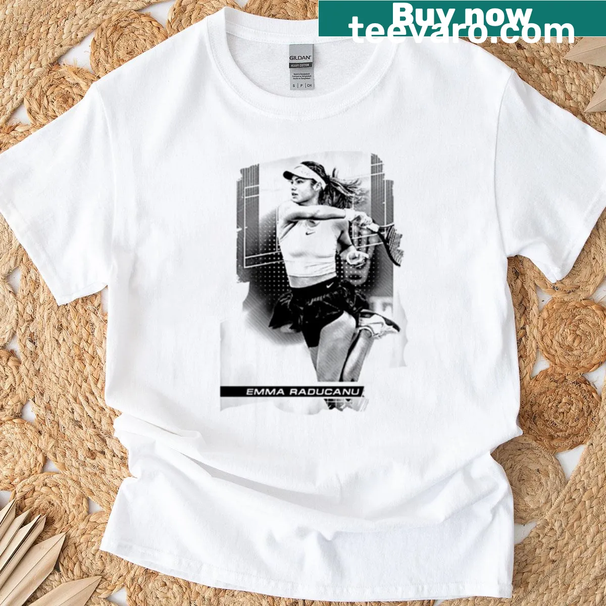 Empowering Emma Raducanu typography T-shirt — on a men's t-shirt