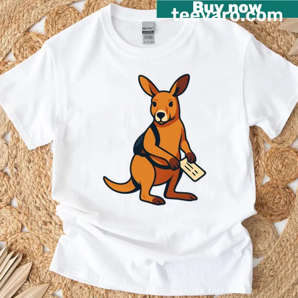 Cute kangaroo illustration on an Emotional Support T-shirt