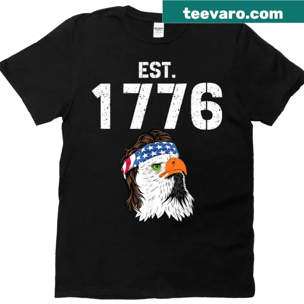 Est 1776 text t-shirt celebrating Fourth of July