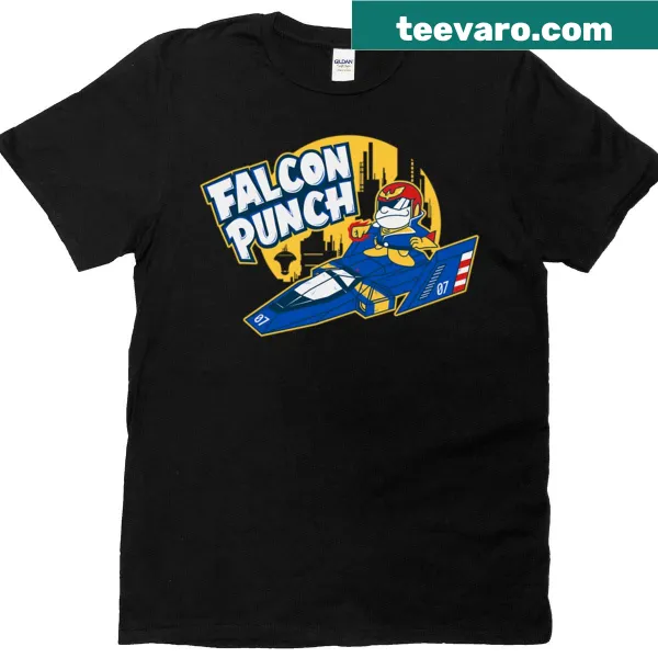 T-shirt featuring the phrase 'Falcon Punch' with gaming design