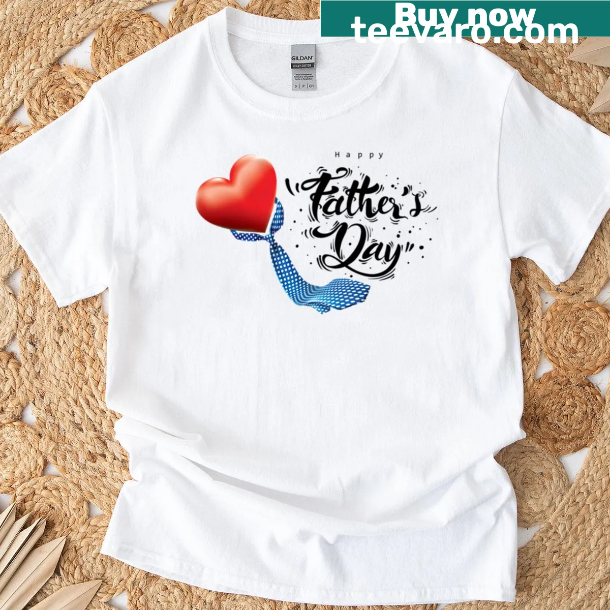 Heartfelt Fathers Day Decoration T-shirt with loving typography — on a men's t-shirt
