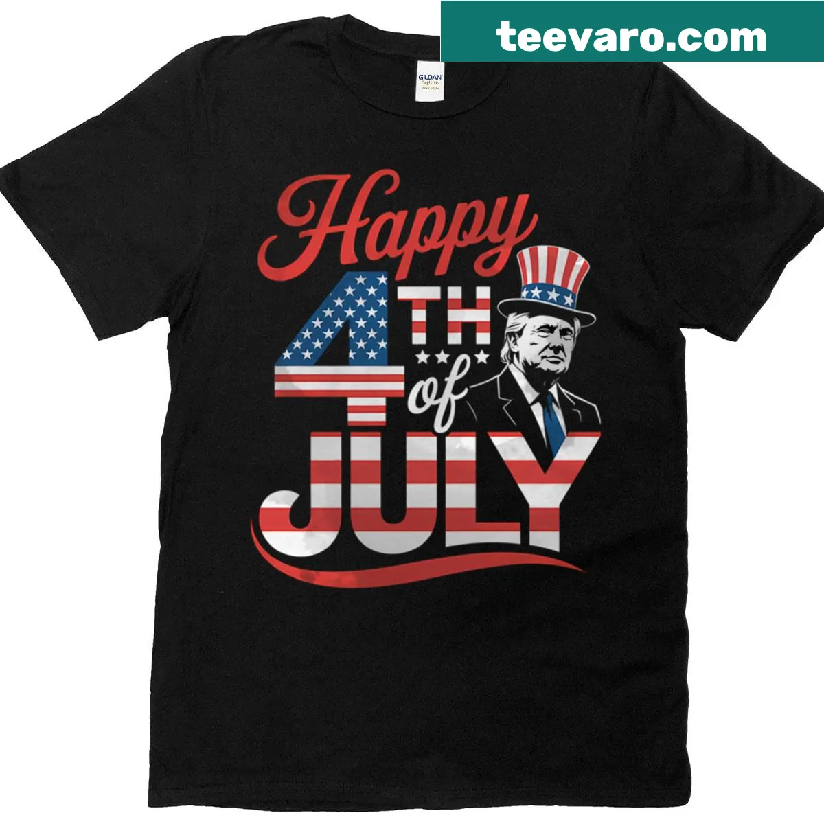 Patriotic T-shirt with 'Thank You For Your Service' and American flag — on a men's t-shirt