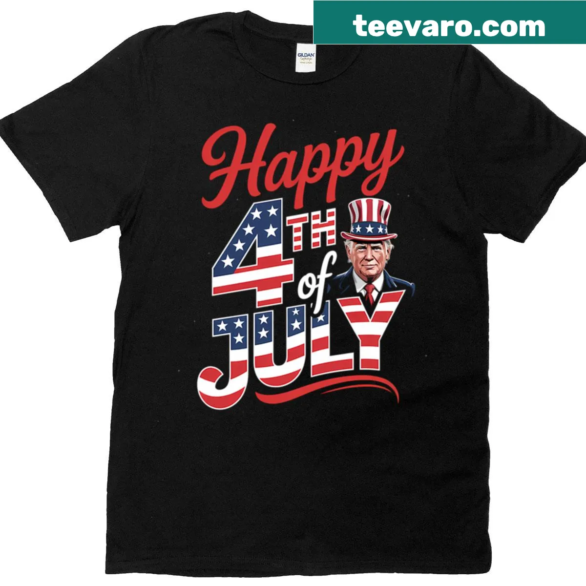 T-shirt with a humorous thank you message alongside the American flag — on a men's t-shirt