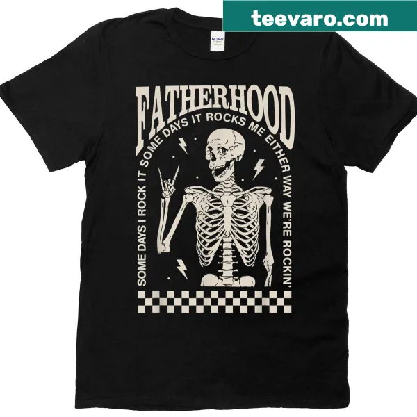 Vintage-style t-shirt with skeleton and 'Dad Life' text for fathers
