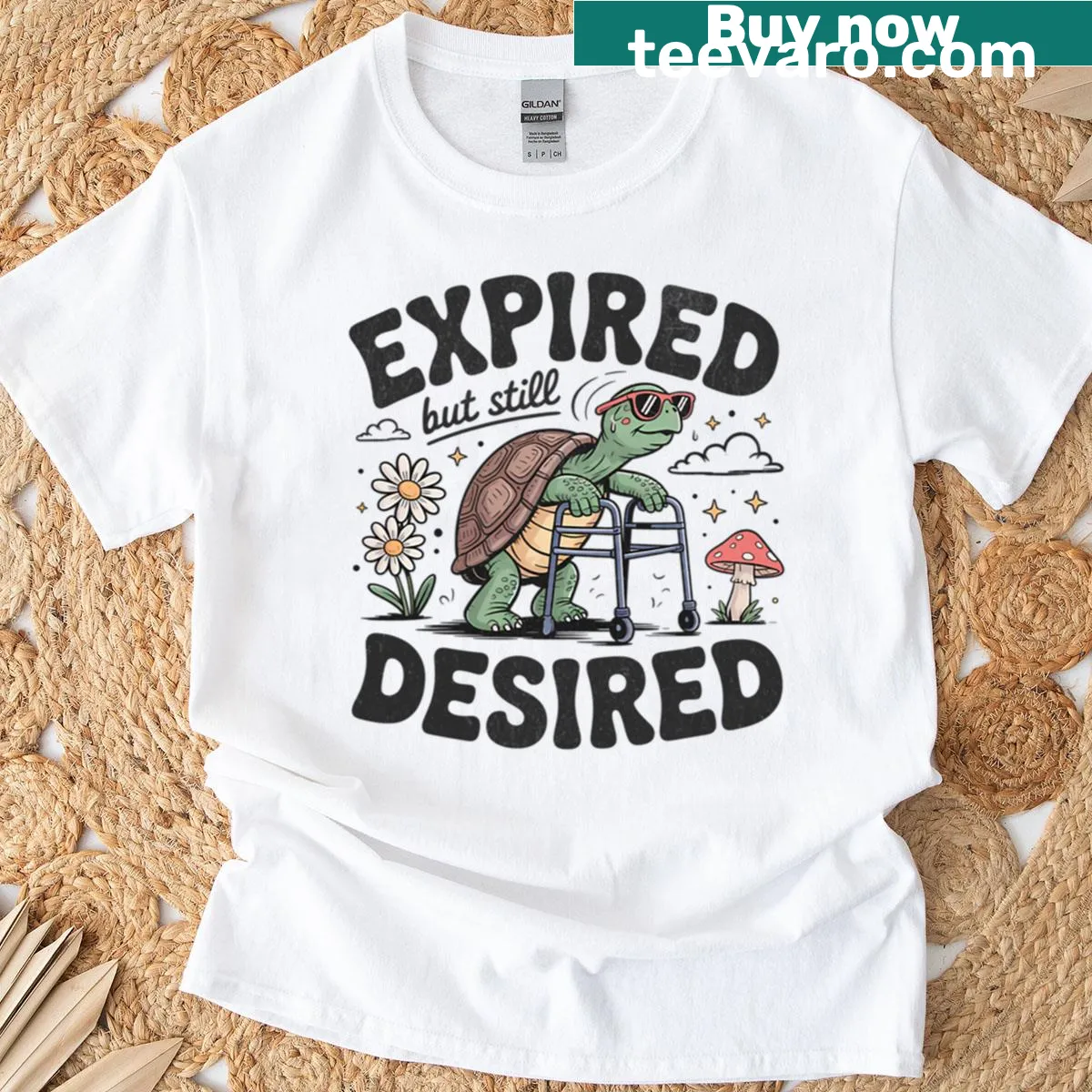 Funny retirement t-shirt featuring a turtle and humorous text — on a men's t-shirt