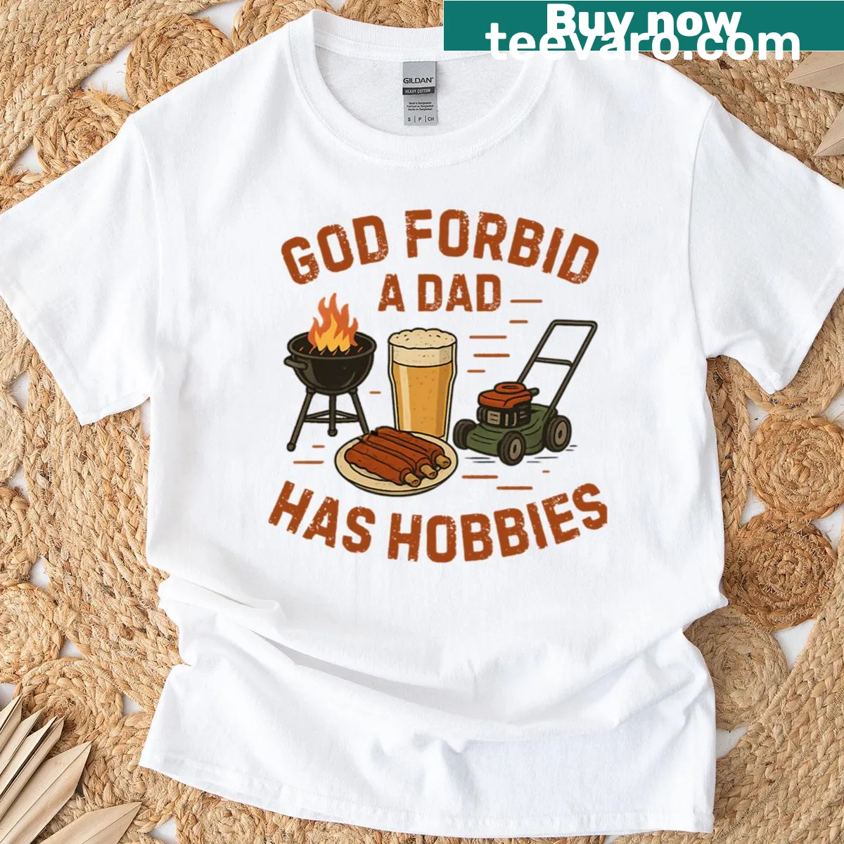 Vintage distressed T-shirt with a humorous dad saying — on a men's t-shirt