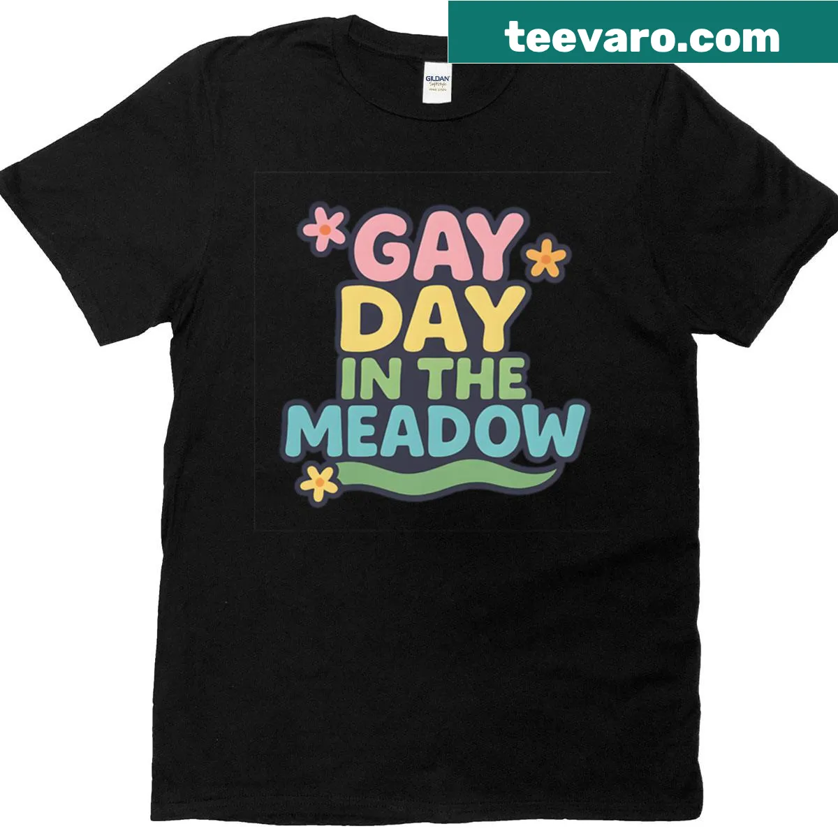 Retro typography T-shirt celebrating pride and fun — on a men's t-shirt