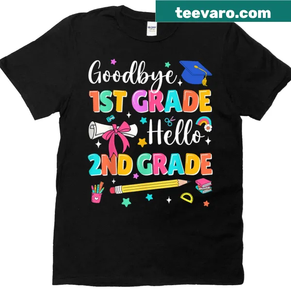 Goodbye 3rd Grade Hello 4th Grade graphic on t-shirt