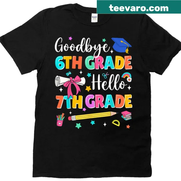 Graduation-themed t-shirt celebrating the transition from 6th to 7th grade