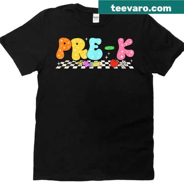 Groovy t-shirt for pre-k kids with first day of school theme