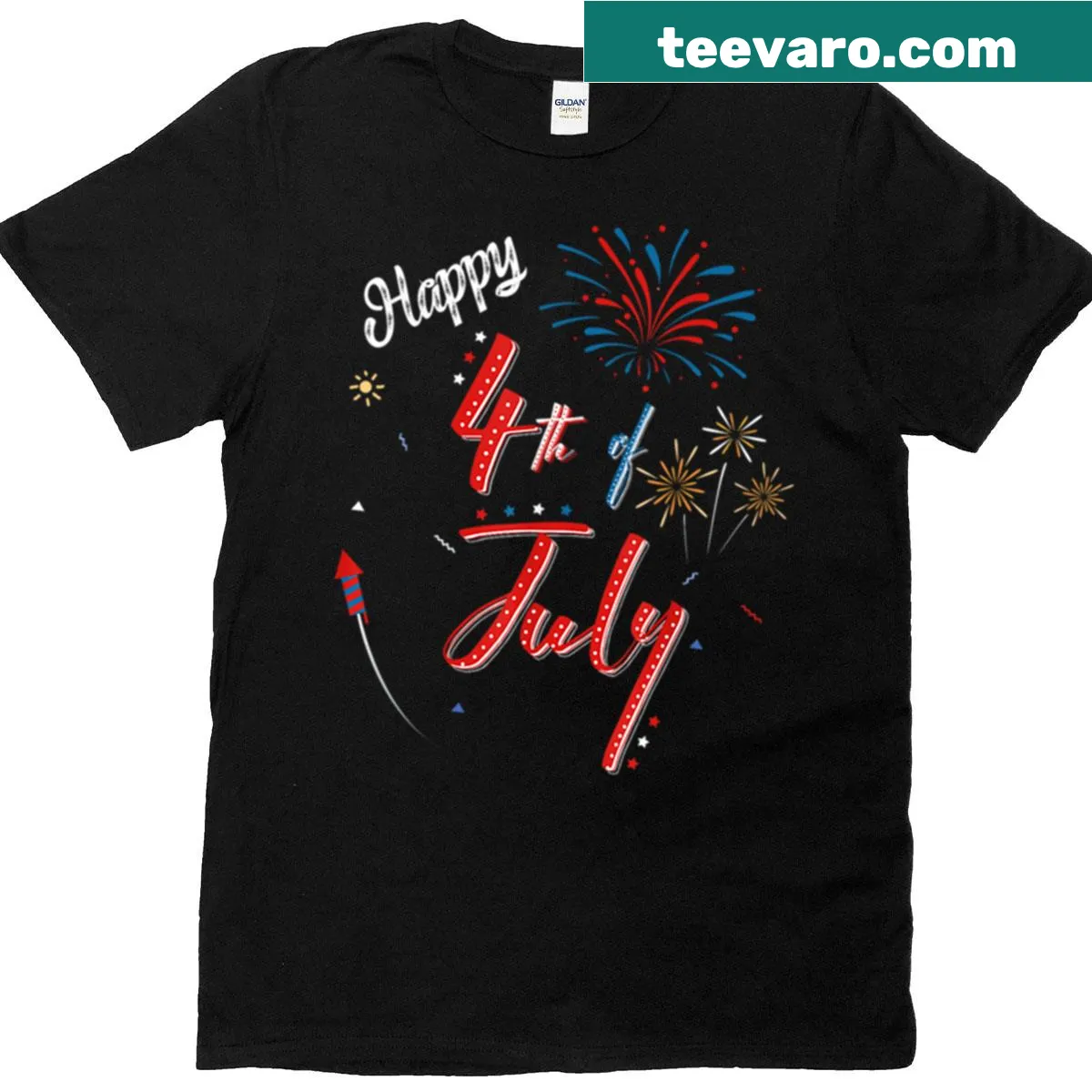Vintage boxy T-shirt for celebrating Independence Day — on a men's t-shirt