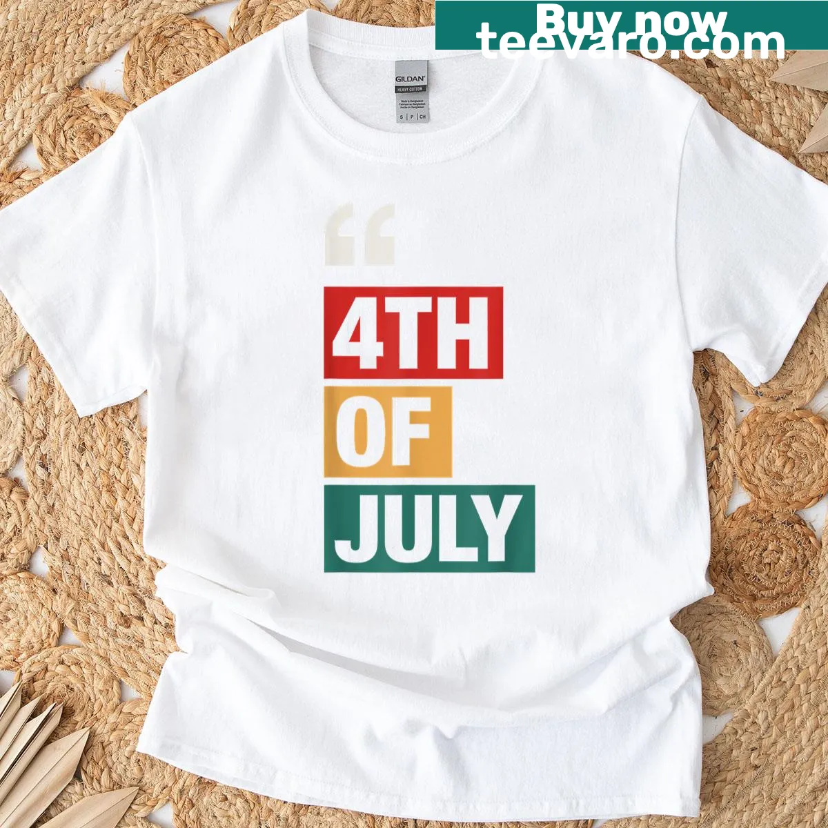 T-shirt featuring 'In My 4th of July Era' text design — on a men's t-shirt