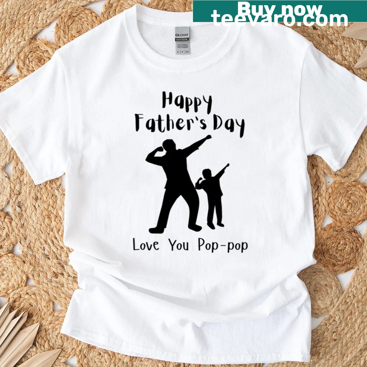 T-shirt with 'Pop-pop' text for Father’s Day — on a men's t-shirt