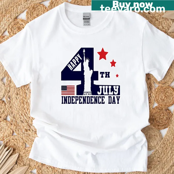 Oversized Fourth of July shirt with bold text graphic