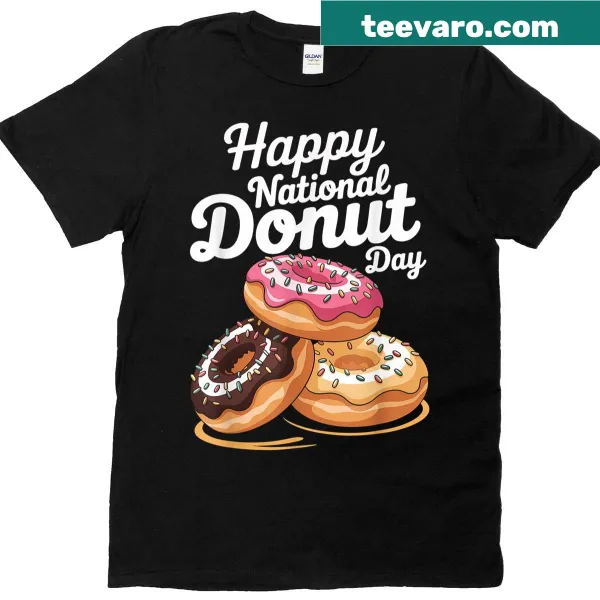 Cartoon donuts stacked with sprinkles, cheerful design for donut lovers