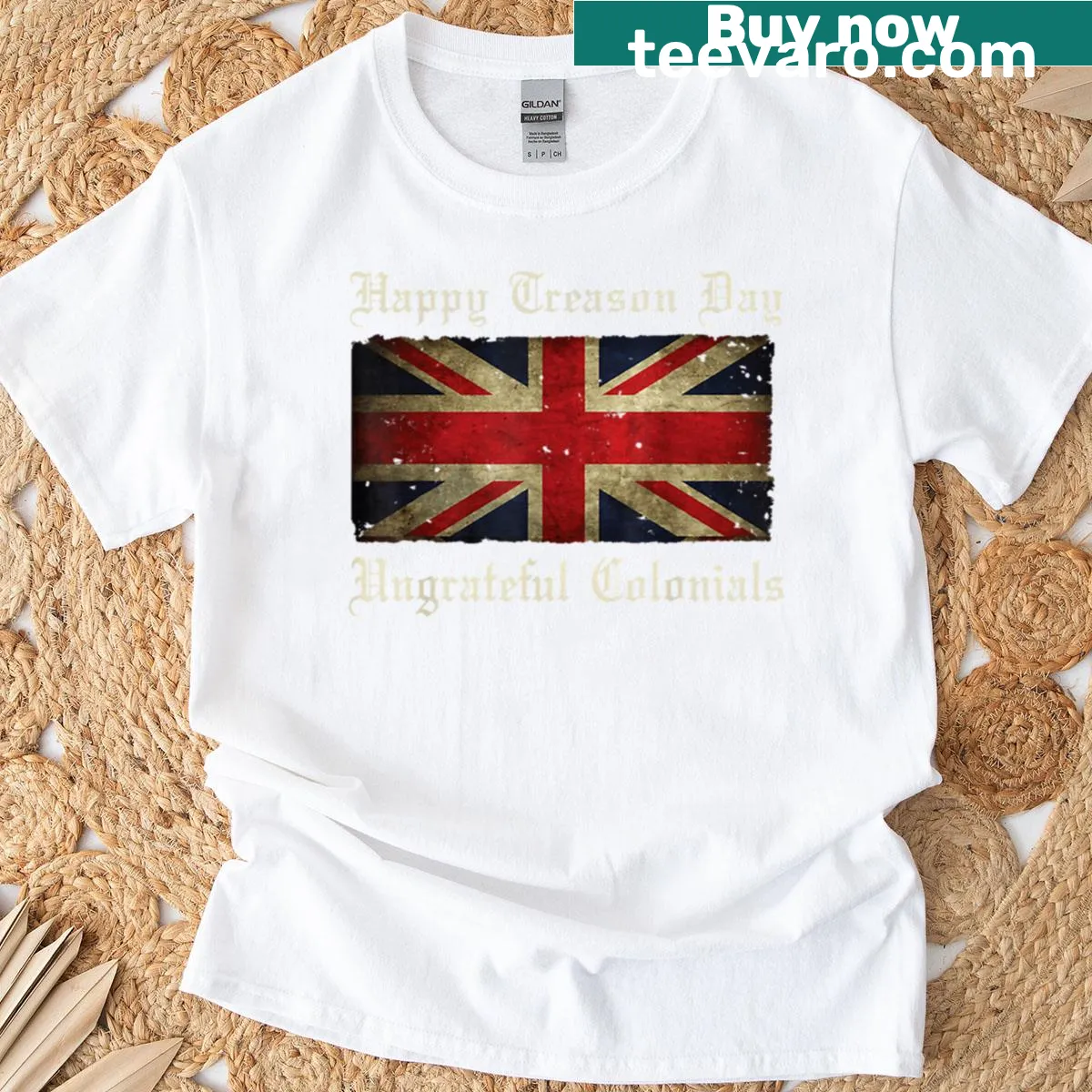 Sarcastic oversized t-shirt for Independence Day with humorous design. — on a men's t-shirt